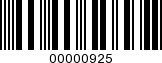 Barcode Image 00000925
