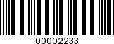 Barcode Image 00002233