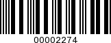Barcode Image 00002274