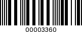 Barcode Image 00003360