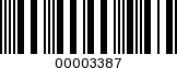 Barcode Image 00003387