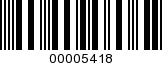 Barcode Image 00005418