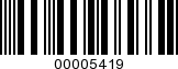 Barcode Image 00005419
