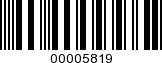 Barcode Image 00005819