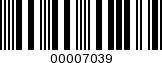 Barcode Image 00007039