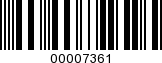 Barcode Image 00007361