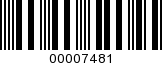 Barcode Image 00007481