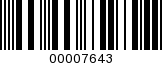 Barcode Image 00007643