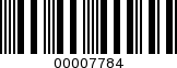 Barcode Image 00007784