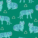 Tiger Plant Linen - Tigers in Opal
