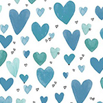 It's Raining Cats and Dogs - Playful Hearts in Teal