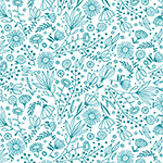 It's Raining Cats and Dogs - Whisp Flowers in Teal