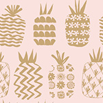 Ocean Drive - Pineapples on Pink Metallic