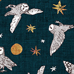 Forest Fable - Midnight Owls in Navy