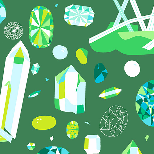 Natural History - Crystals in Green - Click Image to Close
