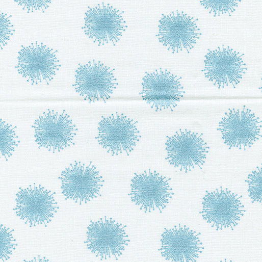 Pearl Reflections - Floating Dandelion White/Aqua - Click Image to Close