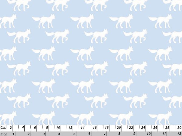 Foxes in Light Blue - Click Image to Close