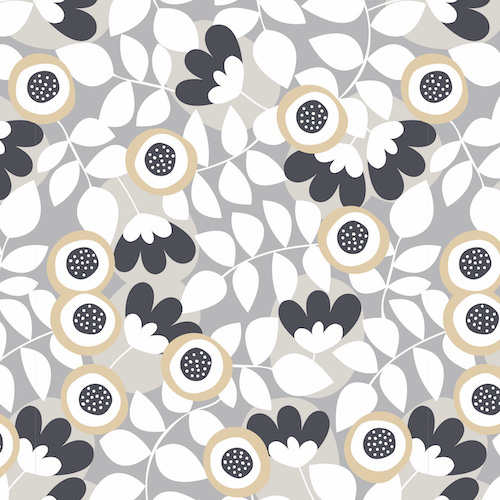 Flourish - Floral in Grey - Click Image to Close