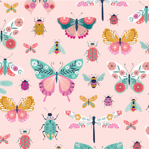 Summer Dance - Bugs in Blush - Click Image to Close