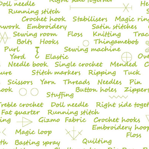 Sewing School - Index in Green - Click Image to Close