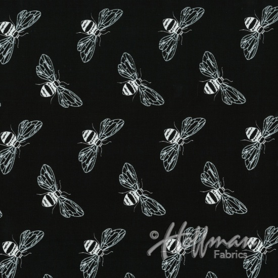 Sparkle and Fade - Bees in Black/Silver - Click Image to Close