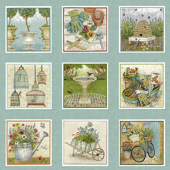 Antique Garden - Labels in Multi - Click Image to Close