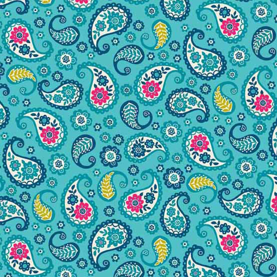 Papillon - Paisley in Teal - Click Image to Close