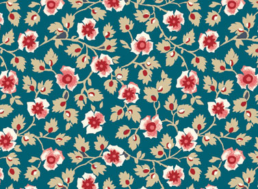 American Beauty - Medium Floral in Dark Blue - Click Image to Close
