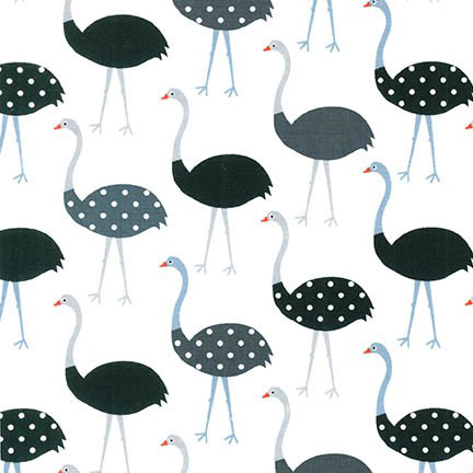 Urban Zoologie - Ostriches in Charcoal - Click Image to Close
