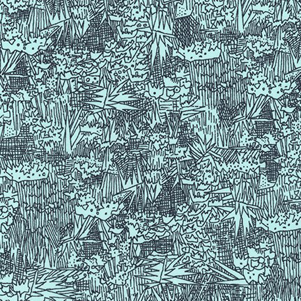 Friedlander Lawn - Green Wall in Aqua - Click Image to Close