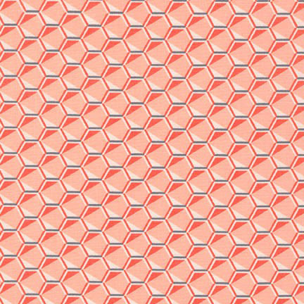 Fragmental - Hexagonal Grid in Salmon - Click Image to Close