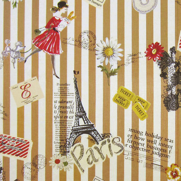 Live Life - Paris Travel on Tan Stripes - Click Image to Close