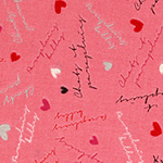 Radiant Girl - Hearts and Words in Metallic Pink