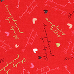Radiant Girl - Hearts and Words in Metallic Red