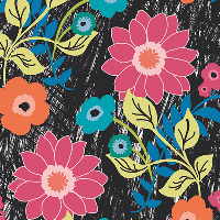 Art Gallery Fabrics - Jungle Ave. Floral Asphalt