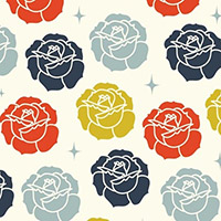 Tall Tales Organic - Stamped Rose in Cream