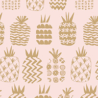 Ocean Drive - Pineapples on Pink Metallic