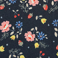 Lighthearted - Small Flowers - Pink on Navy