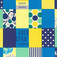 Modern Quilt - Spicy Scrap Squares in Blue/Yellow
