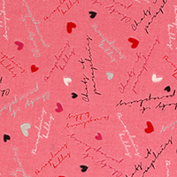 Radiant Girl - Hearts and Words in Metallic Pink