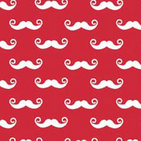 Geekly Mustache Small Red