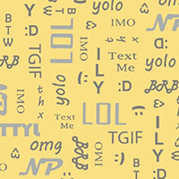 A Shout, A Whisper, A Text - Text Time Print in Yellow