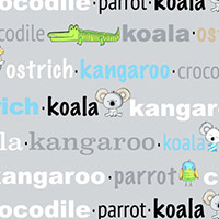 Koala Party - Aussie Words in Grey