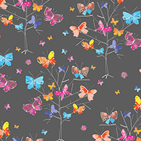 Kaleidoscope - Butterflys in Charcoal