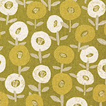 Cotton Flax Prints - Floral in Green