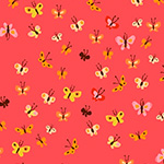 Heather Ross 20th - Butterflies in Coral
