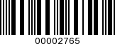Barcode Image 00002765