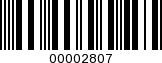 Barcode Image 00002807