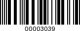Barcode Image 00003039