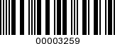 Barcode Image 00003259